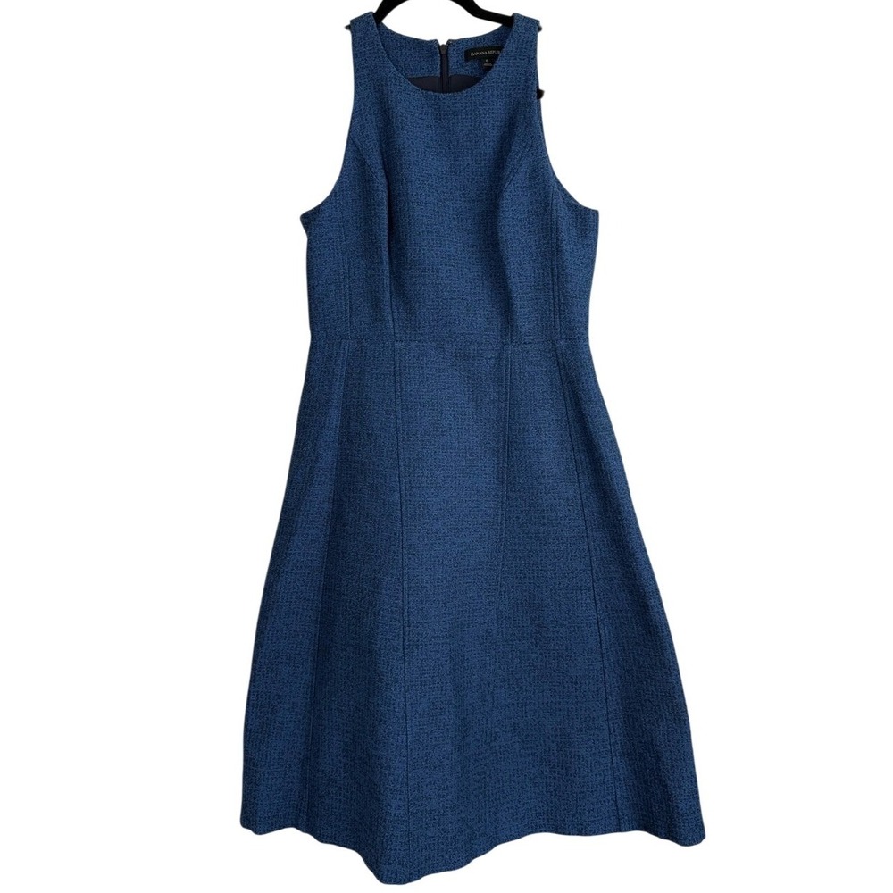 Banana Republic‎ Blue Tweed Sleeveless A-Line Dress Sophisticated Size 6